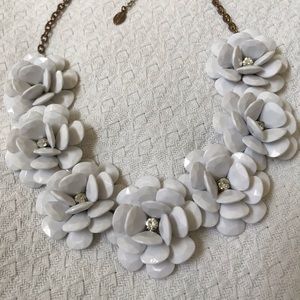 White floral statement necklace J Crew style